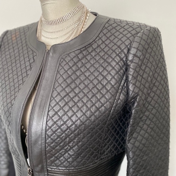 BCBGMaxAzria Jackets & Blazers - BCBG faux leather cropped motorcycle jacket